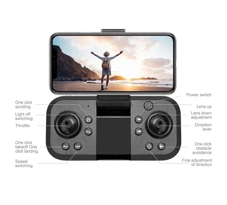 M3 Drone, power switch one click scrolling lens up light off lens down switching adjustment