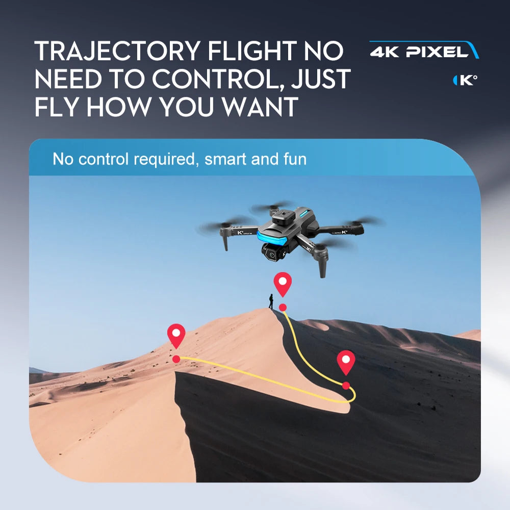 LSRC XT5 Mini Drone - 2024 جديد 4K كاميرا مزدوجة أربعة جوانب لتجنب العوائق تحديد موضع التدفق البصري قابلة للطي كوادكوبتر ألعاب هدايا 35 LSRC XT5 Mini Drone, trajectory flight no 4k pixel need to control, just k