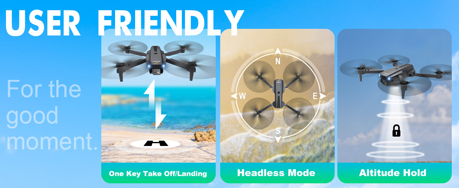 TERCASO 1810 Drone - كاميرا WiFi 1080P HD FPV فيديو مباشر، RC Quadcopter Multirotors، تثبيت الارتفاع، وضع مقطوعة الرأس، مفتاح واحد للإقلاع/الهبوط بدون طيار لهدايا ألعاب الأطفال أو المبتدئين 11 TERCASO 1810 Drone