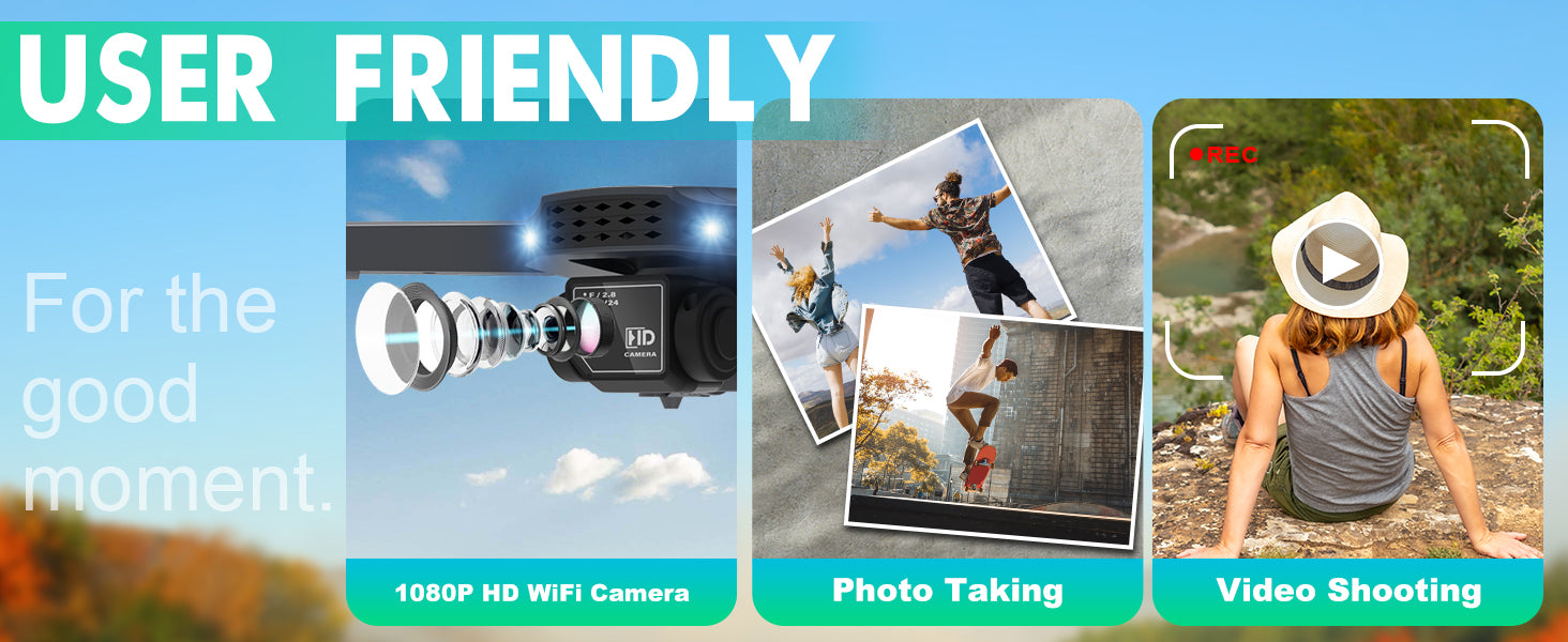 TERCASO 1810 Drone - كاميرا WiFi 1080P HD FPV فيديو مباشر، RC Quadcopter Multirotors، تثبيت الارتفاع، وضع مقطوعة الرأس، مفتاح واحد للإقلاع/الهبوط بدون طيار لهدايا ألعاب الأطفال أو المبتدئين 12 TERCASO 1810 Drone, user friendly ared for the dd caamn moment 1