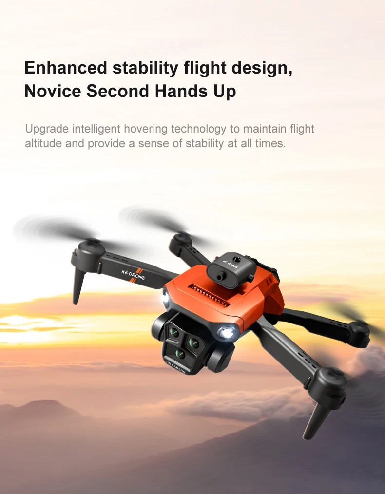 K6 Max Drone, intelligent hovering technology to maintain flight altitude and provide a sense
