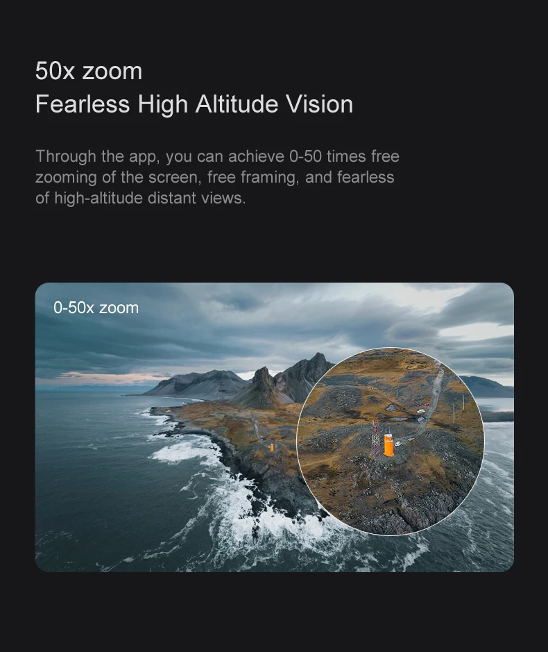 K6 Max Drone, app allows you to achieve 0-50 times free zooming of the