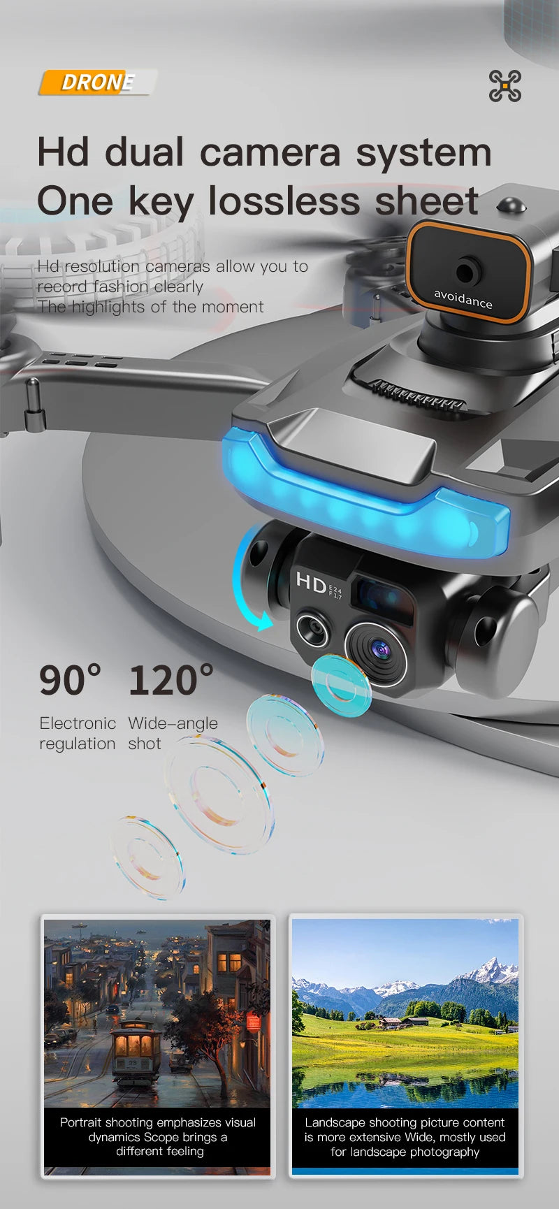 P15 Drone, dronl hd dual camera system one key lossless sheet