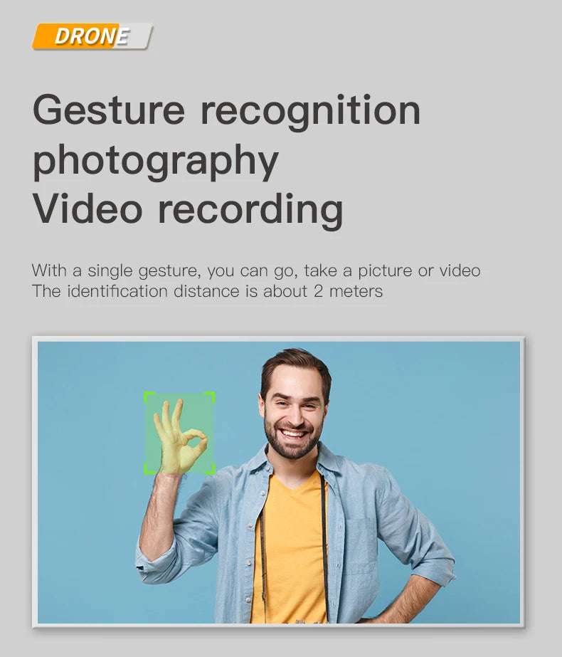 P15 Drone, dron gesture recognition photography video recording with a single gesture, you