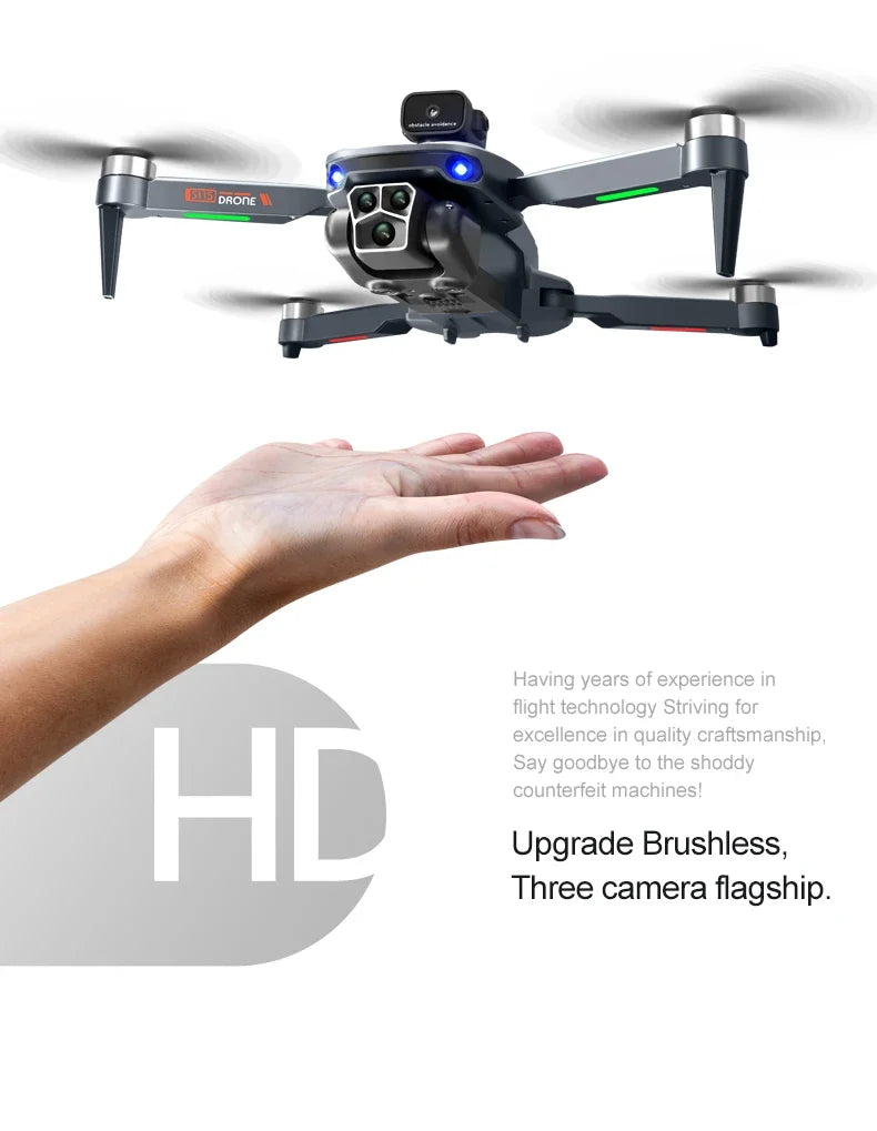 S115 Drone - 8K Professinal With Three Camera Wide Angle Optical Flow Localization Four-way Obstacle Avoidance Quadcopter 5 S115 Drone, drone having years of experience in flight technology striving for excellence in quality