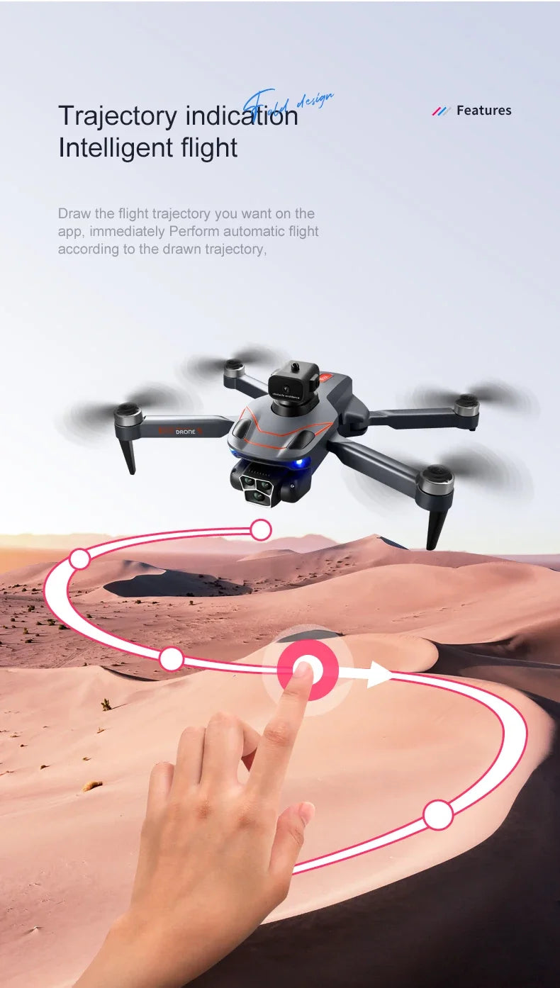 S115 Drone - 8K Professinal With Three Camera Wide Angle Optical Flow Localization Four-way Obstacle Avoidance Quadcopter 15 S115 Drone, aesign features intelligent flight draw the flight trajectory you want on