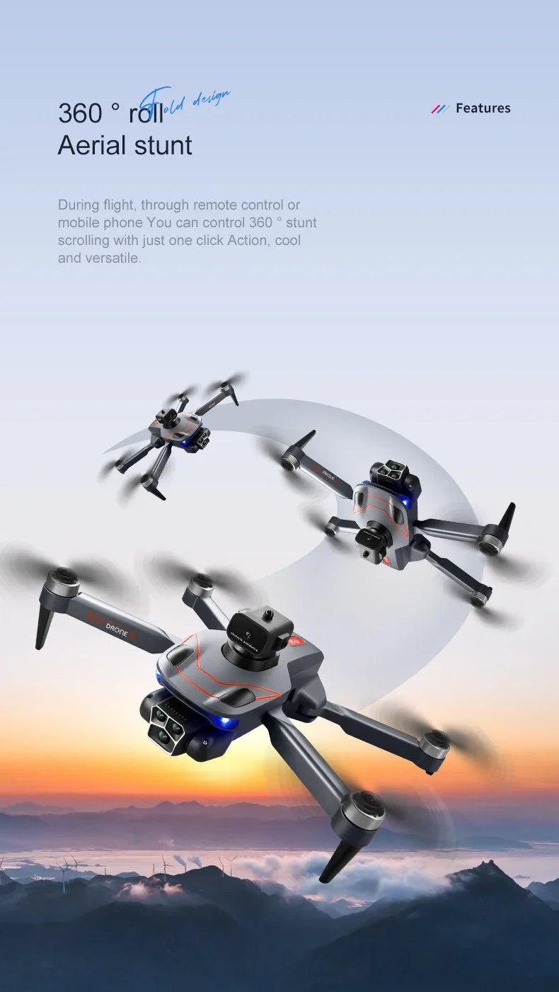 S115 Drone - 8K Professinal With Three Camera Wide Angle Optical Flow Localization Four-way Obstacle Avoidance Quadcopter 17 S115 Drone, aesigr 360 features aerial stunt during flight; through remote
