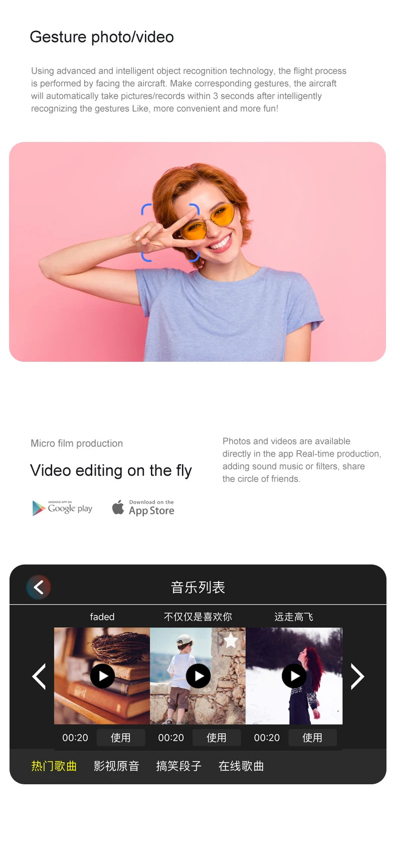 Z908 MAX Drone, gesture photolvideo using advanced and intelligent object recognition technology; the flight
