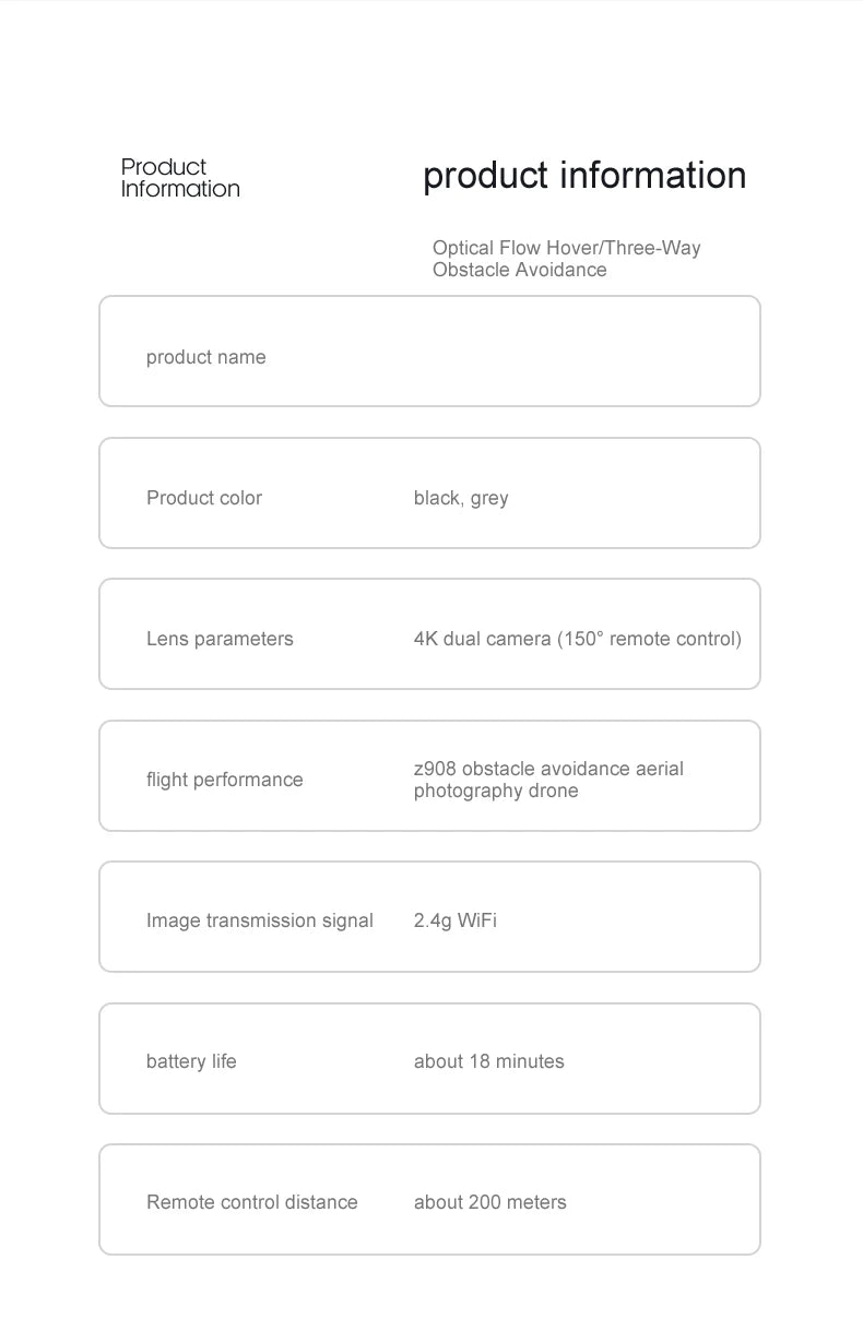 Z908 MAX Drone, obstacle avoidance aerial flight performance photography drone image transmission signal 2.4g