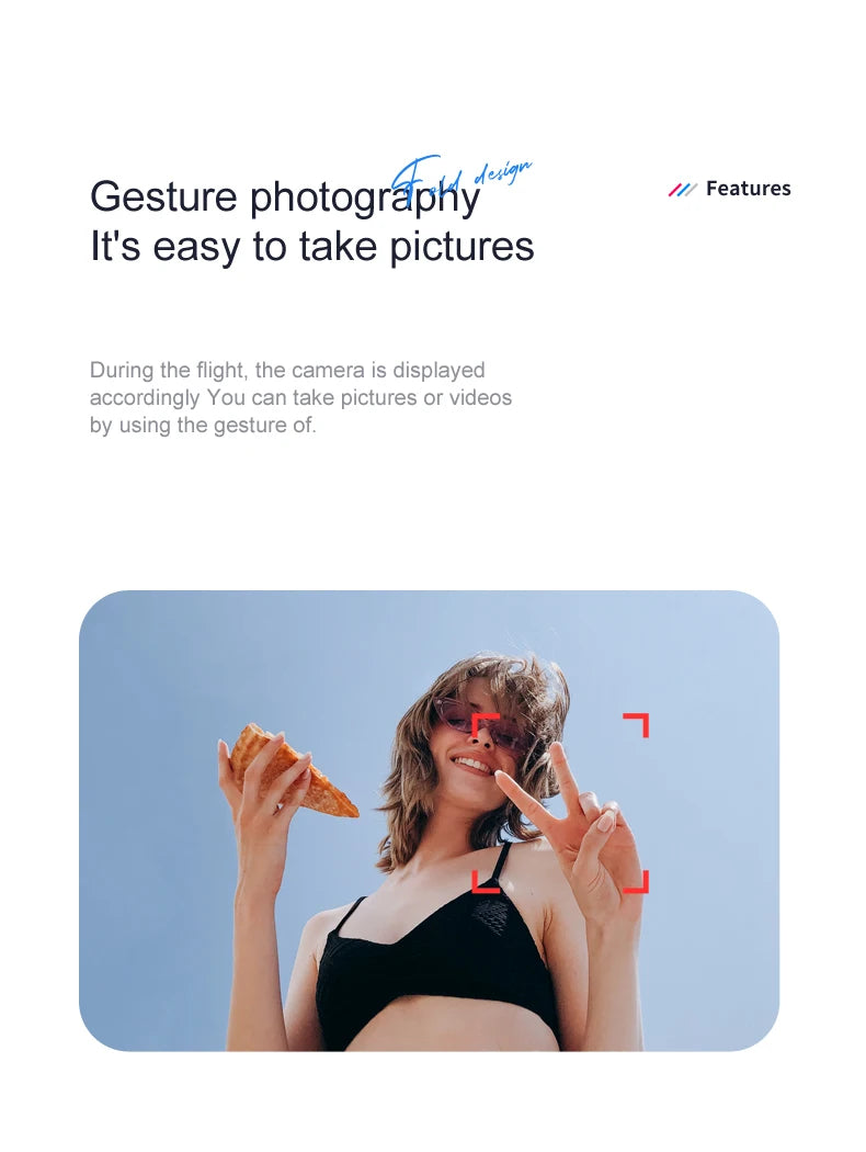 S160 Mini Drone, aesigr gesture photography features it's easy to take