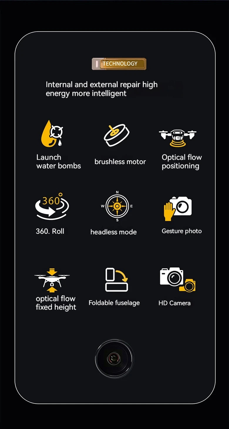 Water Bomb Drone, technology internal and external repair high energy more intelligent launch optical flow brushless