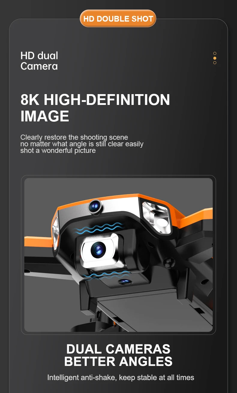 R2S Drone, double shot hd dual camera 8k high-definition