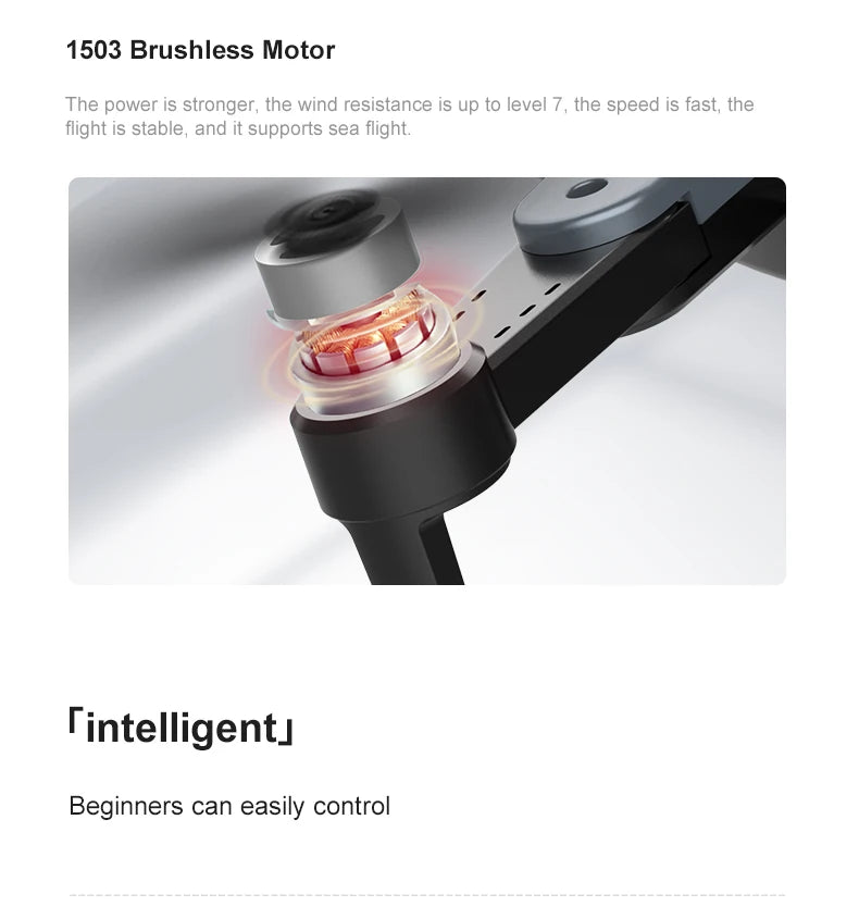 LU10 Drone, 1503 brushless motor the power is stronger; the wind resistance is