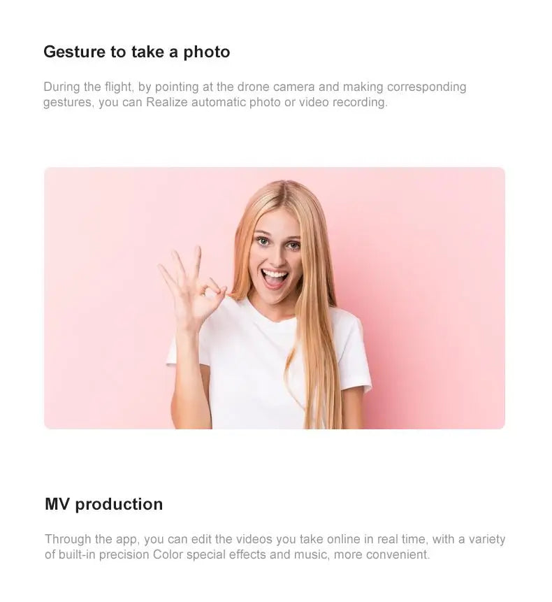 LU10 Drone, mv production through the app, you can realize automatic photo or