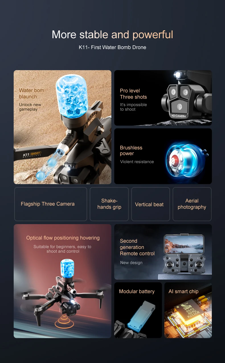 K11 Max Drone, more stable and powerful k11- first water bomb drone water bo