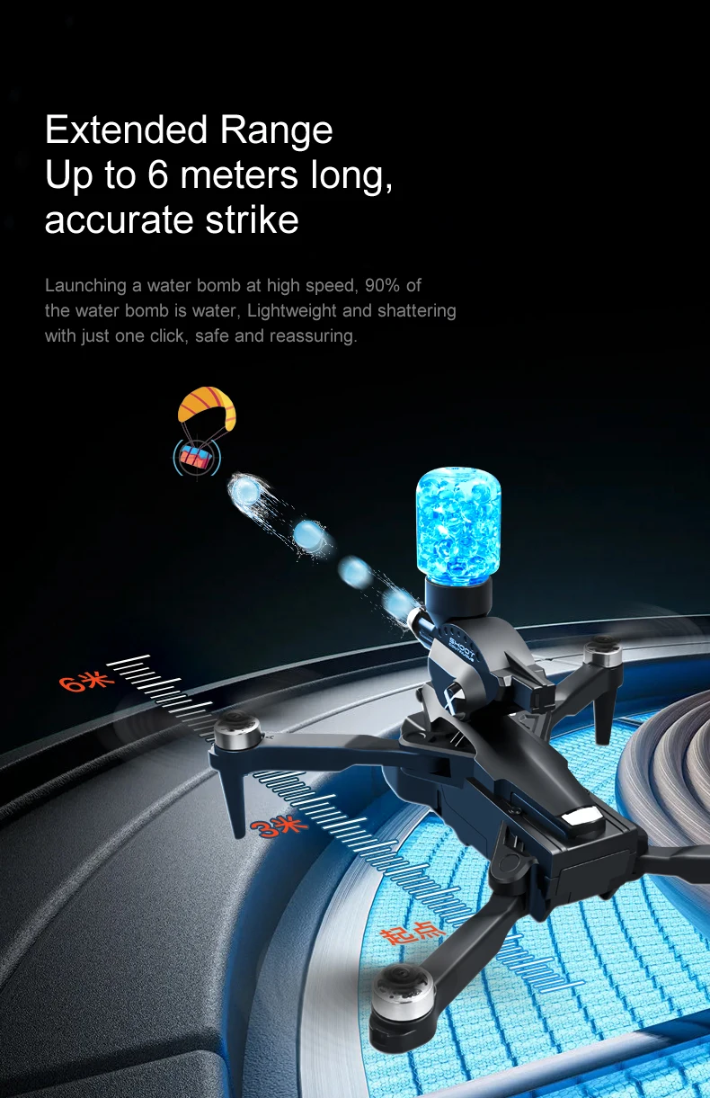 K11 Max Drone, 90% of the water bomb is water, lightweight and shattering with