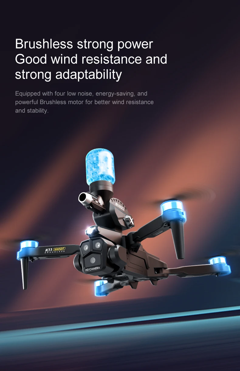 K11 Max Drone, brushless strong power good wind resistance and strong adaptability . equipped