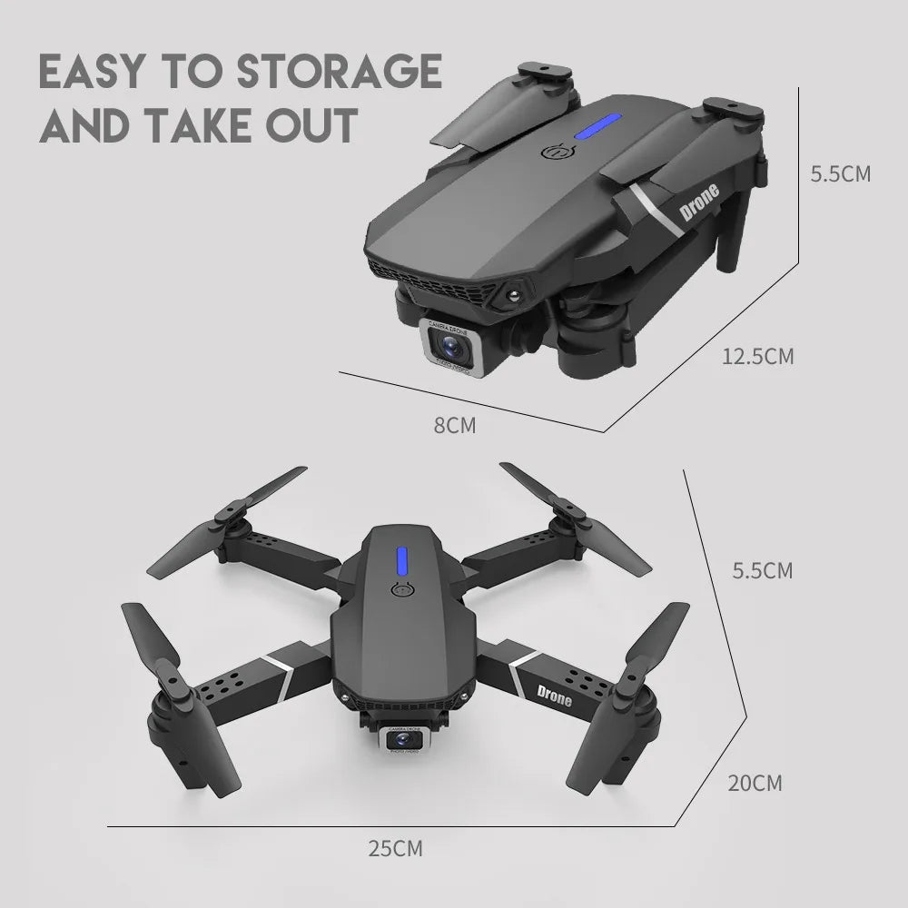 طائرة بدون طيار P1 Pro - زاوية واسعة HD 4K 1080P ارتفاع الكاميرا، لعبة هدية RC قابلة للطي كوادكوبتر بدون طيار 50 P1 Pro Drone, easy to storage and take out 5.5cm 12.5cm
