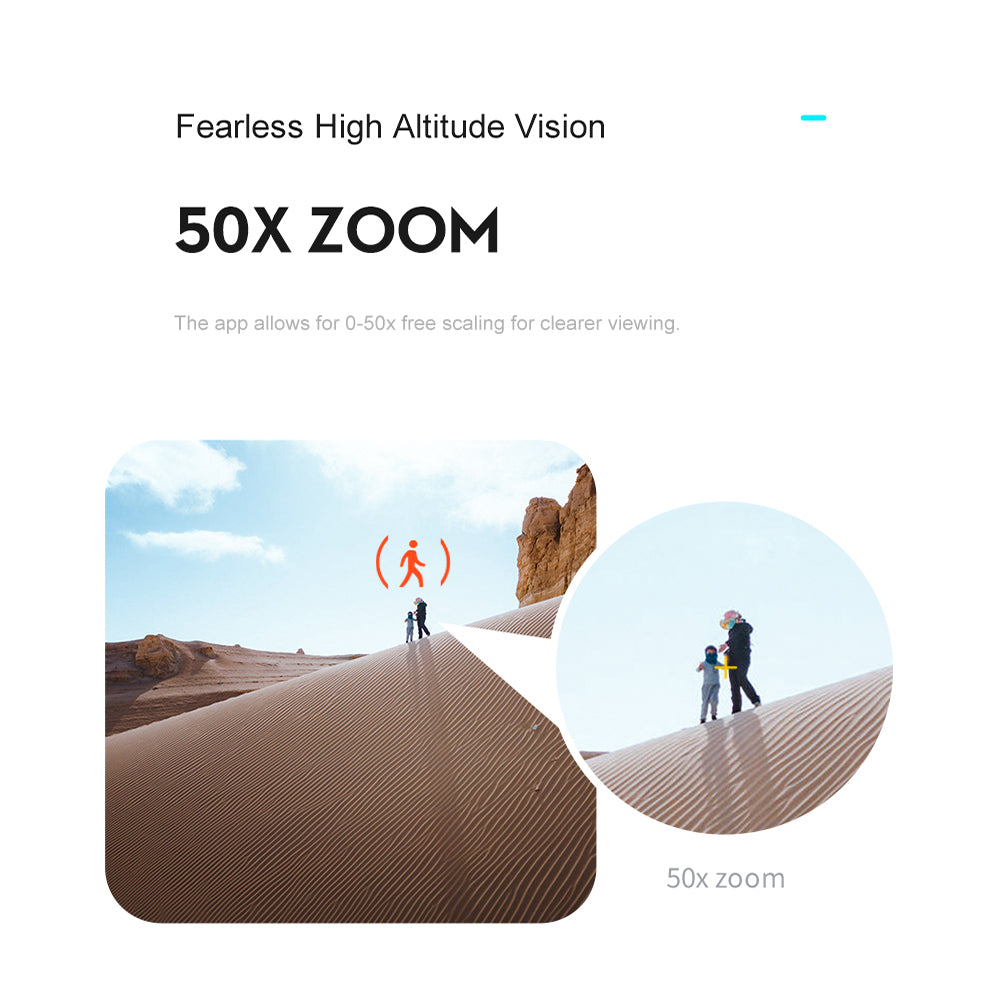 LS S8S Drone, the app allows for 0-50x free scaling for clearer viewing