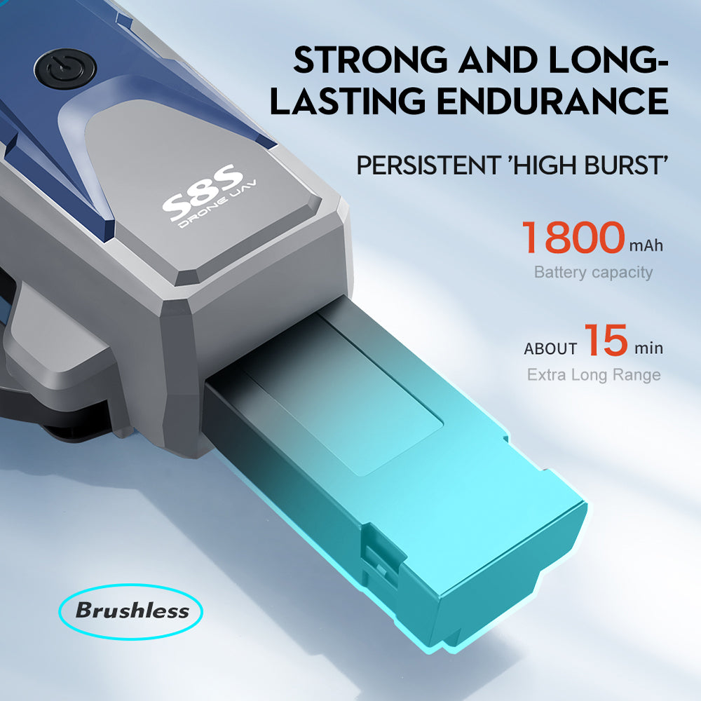 LS S8S Drone, battery capacity about 15 min extra long range brushless s8s