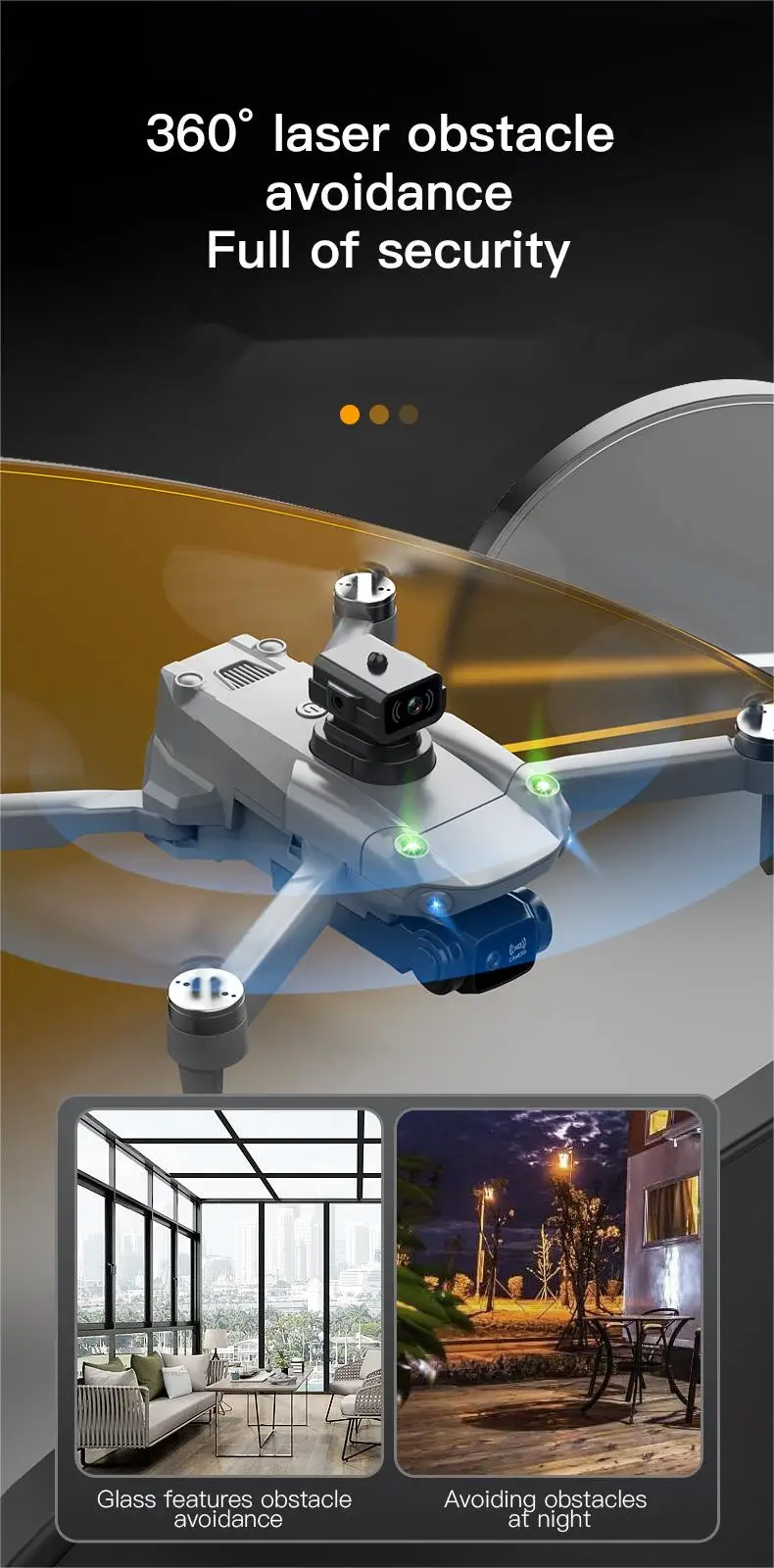 طائرة بدون طيار K998 - كاميرا HD 8K s11Vision تجنب العوائق محرك بدون فرشاة GPS 5G WIFI FPV كوادكوبتر لعبة هدية 25 K998 Drone, 360f laser obstacle avoidance full of security glass features obstacle avoidi