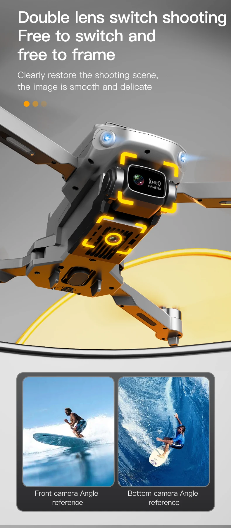 طائرة بدون طيار K998 - كاميرا HD 8K s11Vision تجنب العوائق محرك بدون فرشاة GPS 5G WIFI FPV كوادكوبتر لعبة هدية 28 K998 Drone, double lens switch shooting free to switch and free to frame clearly restore the