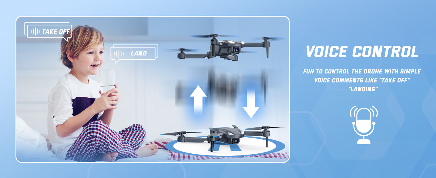 SOTAONE S350 Drone, take off land voice control fun to control the drone with simple voice comments