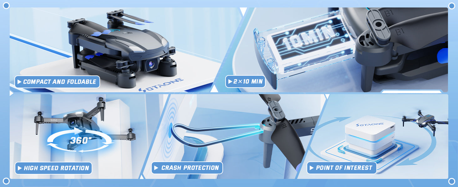 SOTAONE S350 Drone, compact and foldable 2x10 min 5850 zot