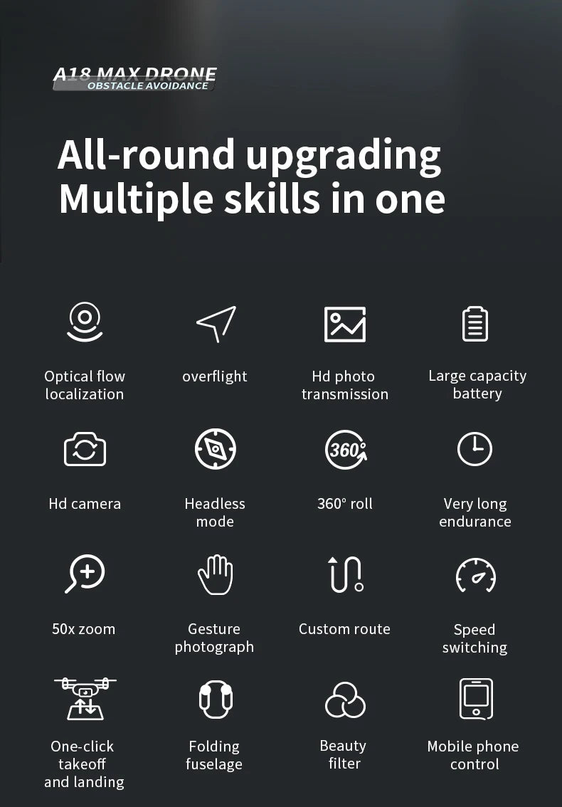 A18 MAX Drone, a1s may drone obstacle avoidance all-round upgrading multiple