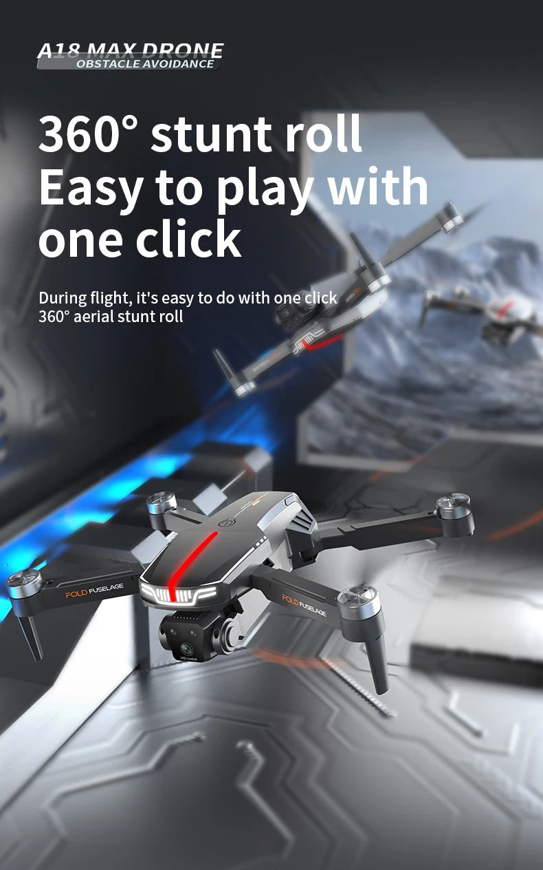 A18 MAX Drone, a1& max drone obstacle avoidance 3609 stunt roll easy