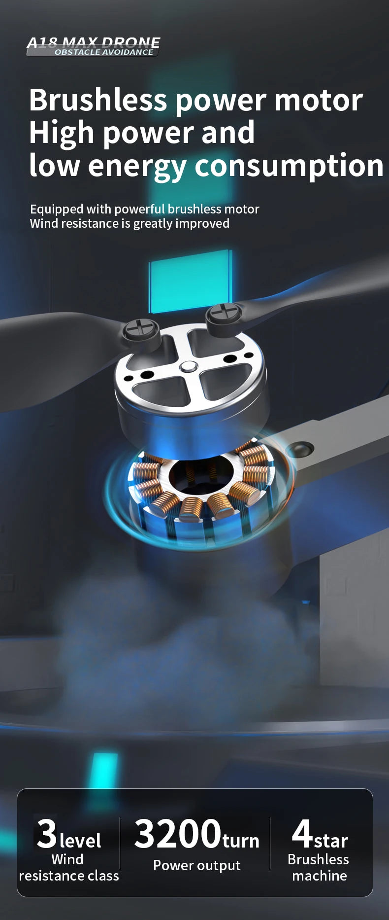 A18 MAX Drone, a1& maxdrone obstacle avoidance brushless power motor