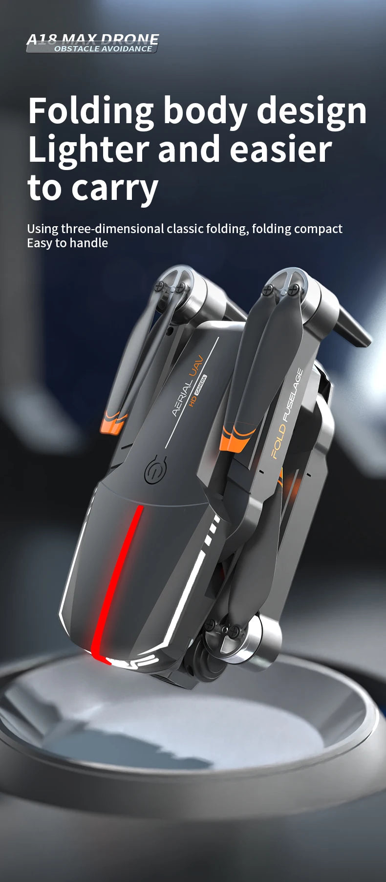 A18 MAX Drone, a1r maxdrone obstacle avoidance folding body design lighter