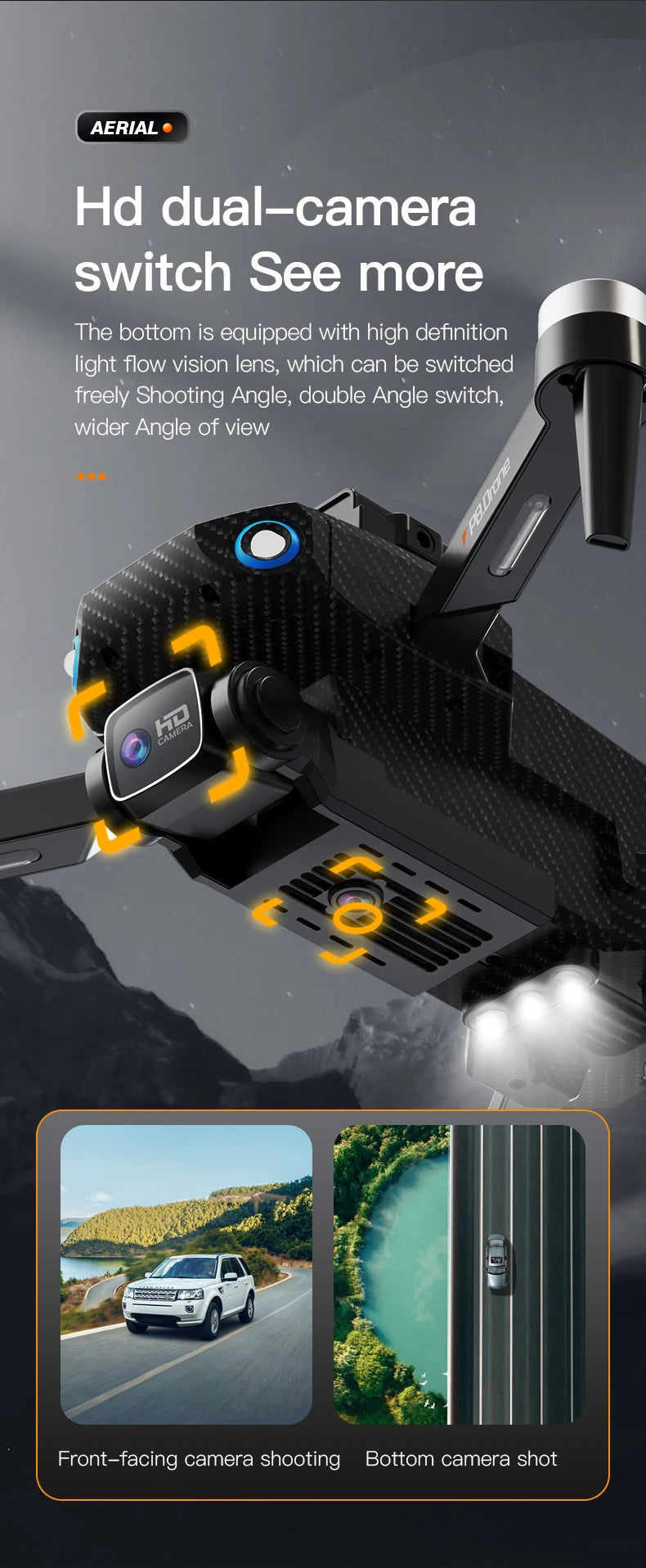 P8 Pro GPS Drone, aerial hd dual-camera switch see more the bottom is