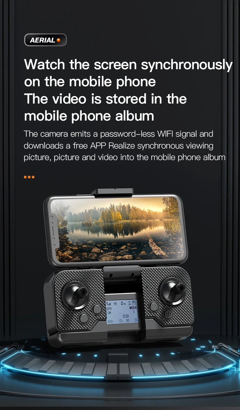 P8 Pro GPS Drone, aerial watch the screen synchronously on the mobile phone the camera emit