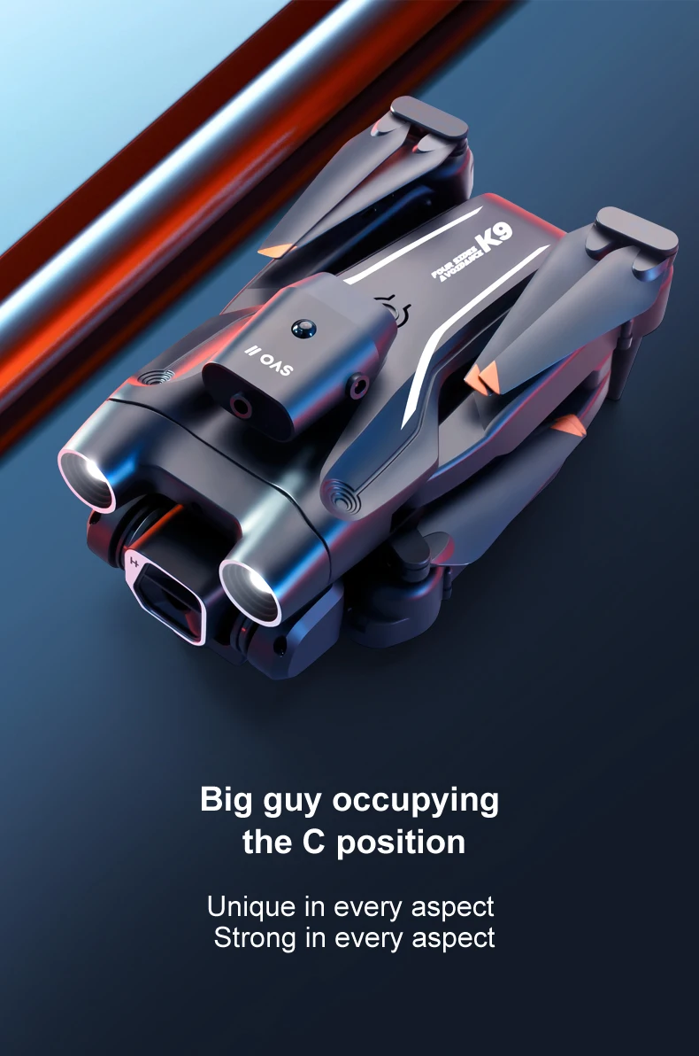 K9 RC Drone, big guy occupying the € position unique in every aspect strong in