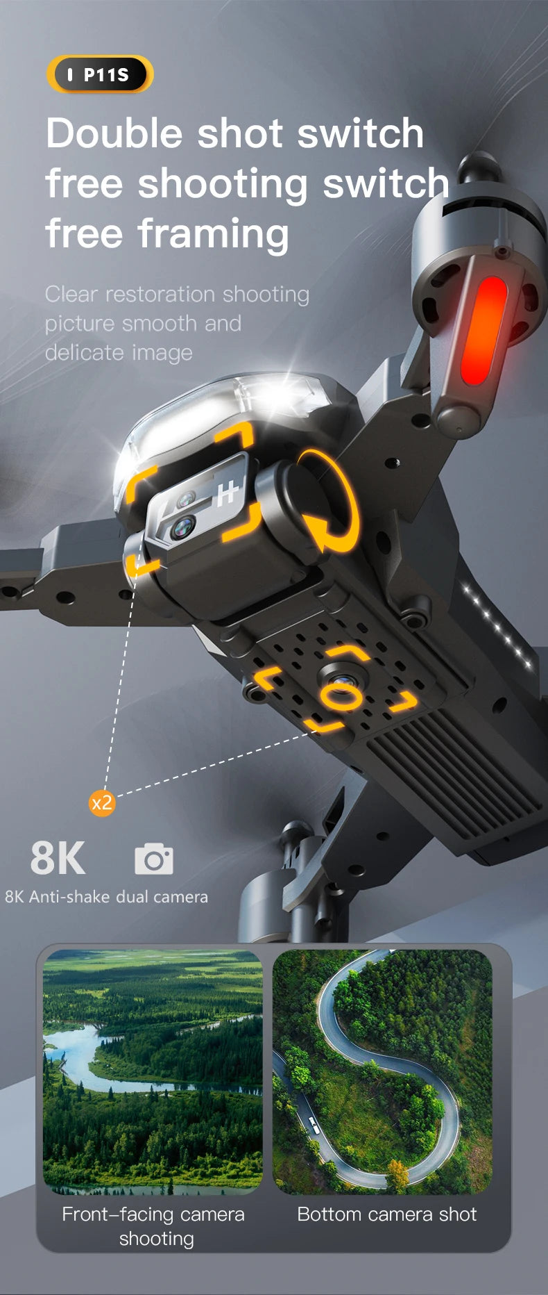 P11S Drone, p11s double shot switch free shooting switch free framing