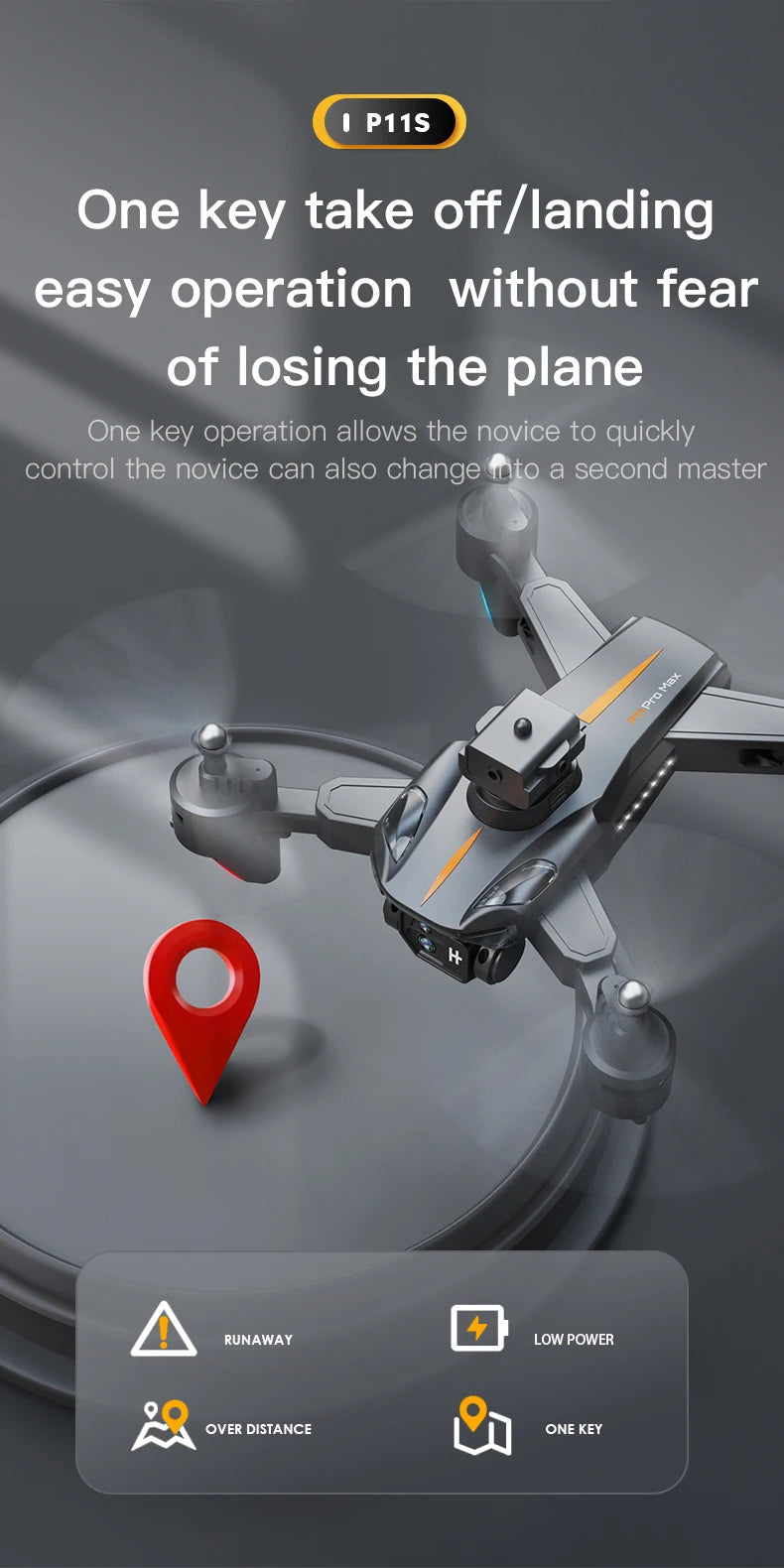 P11S Drone, p11s one take off/landing easy operation without