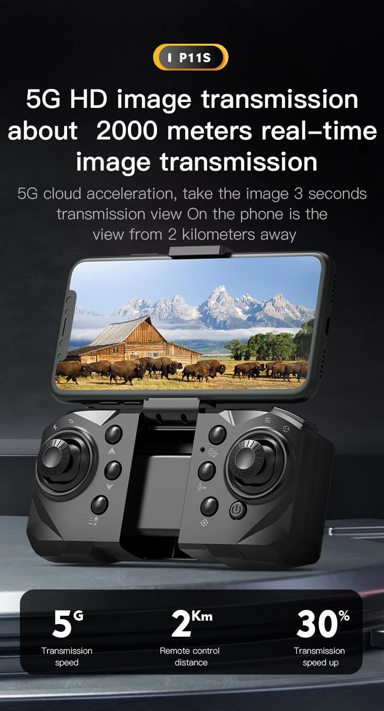 P11S Drone, p11s 5g hd image transmission about 2000 meters