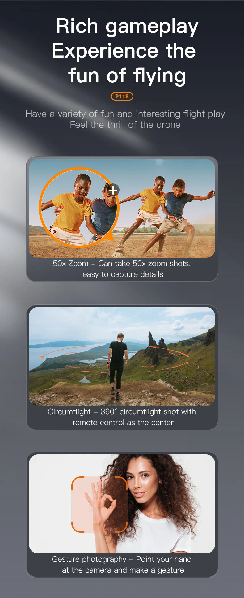 P11S Drone, rich gameplay experience the fun of flying p11s have a
