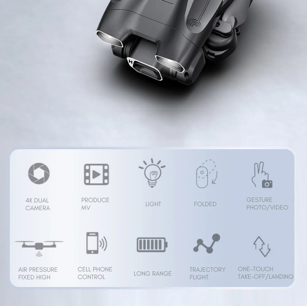 H66 Drone, 4k dual produce cesture licht folded camera mv photo