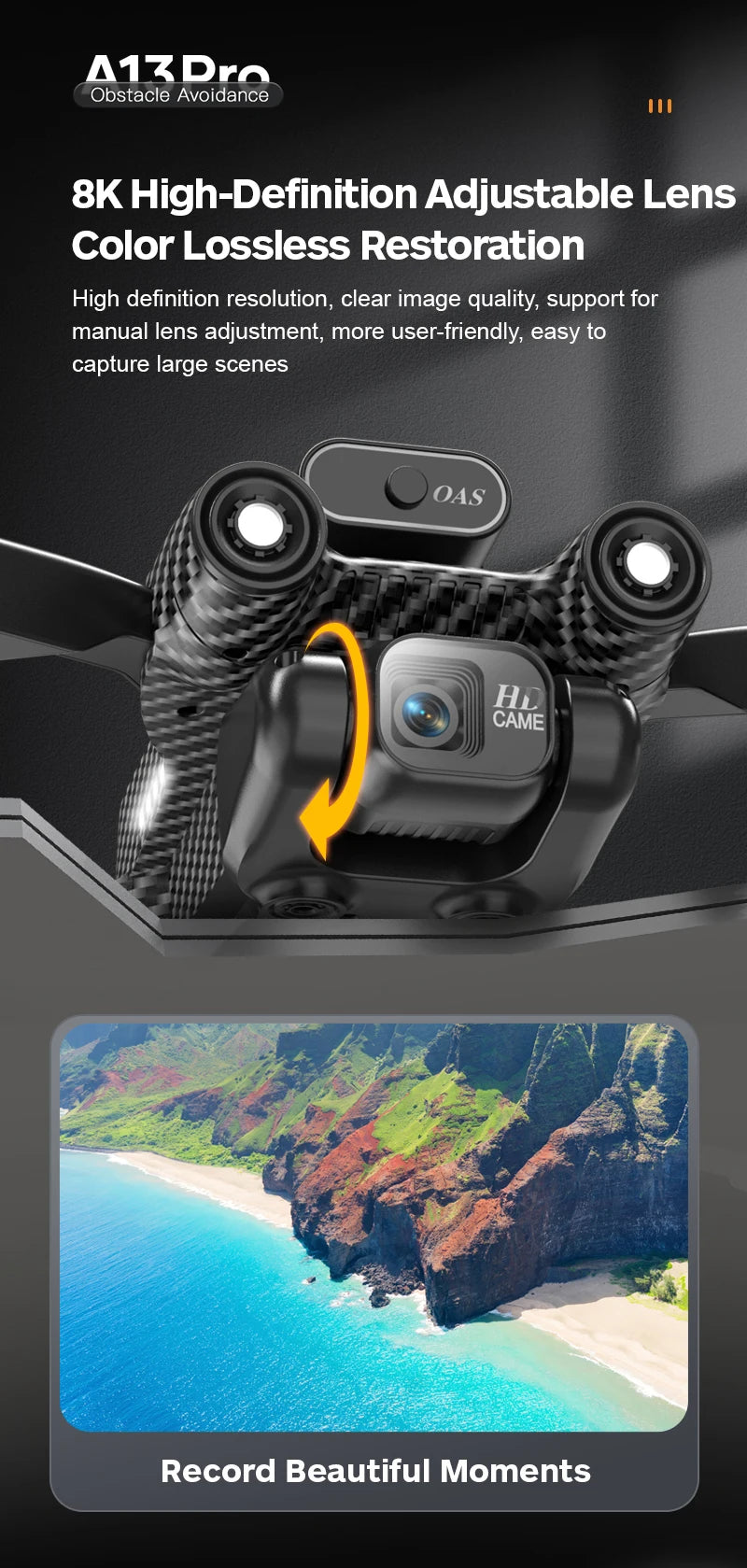 A13 Drone, 113dro obstacle avoidance 8k high-defini
