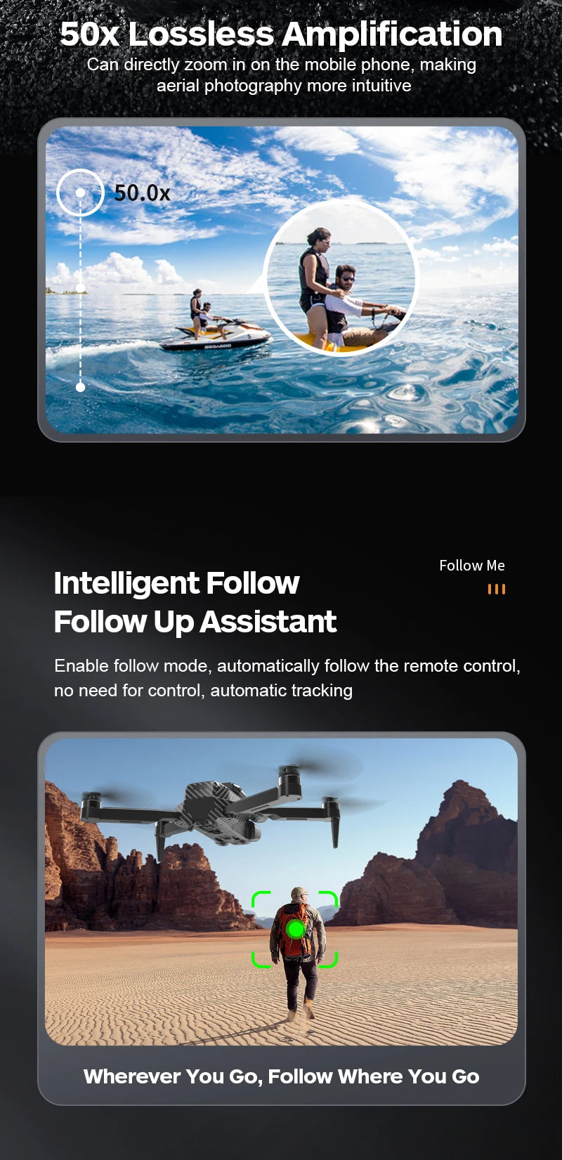 A13 Drone, 50.ox follow me intelligent follow follow up assistant is a