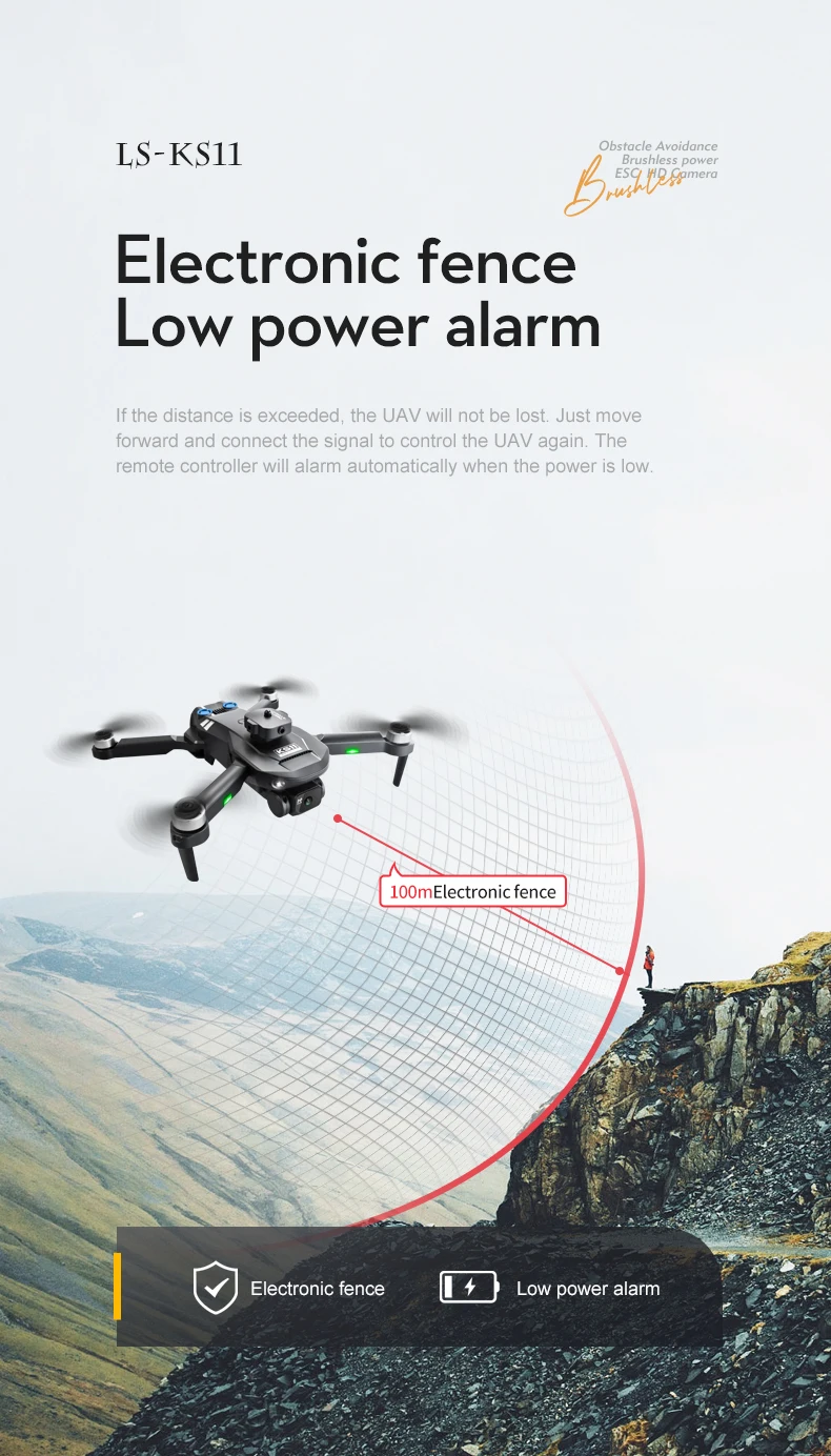 KS11 Drone, if the distance is exceeded, the uav will not