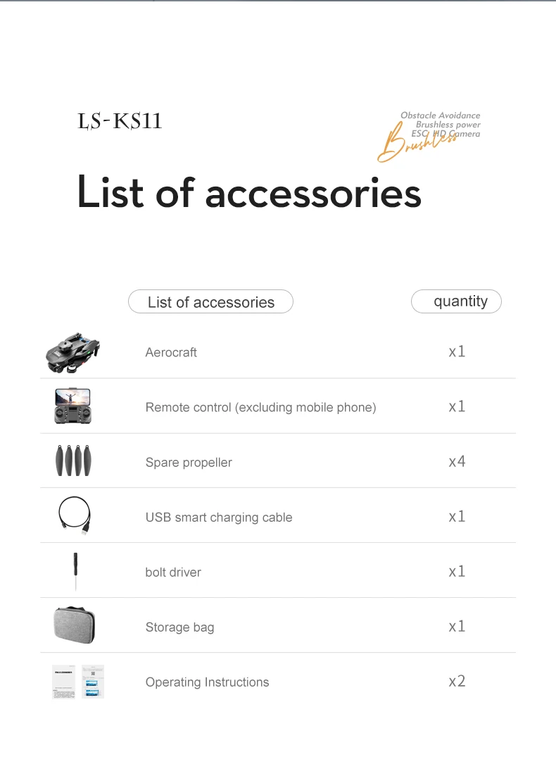 KS11 Drone, xl spare propeller x4 usb smart charging cable