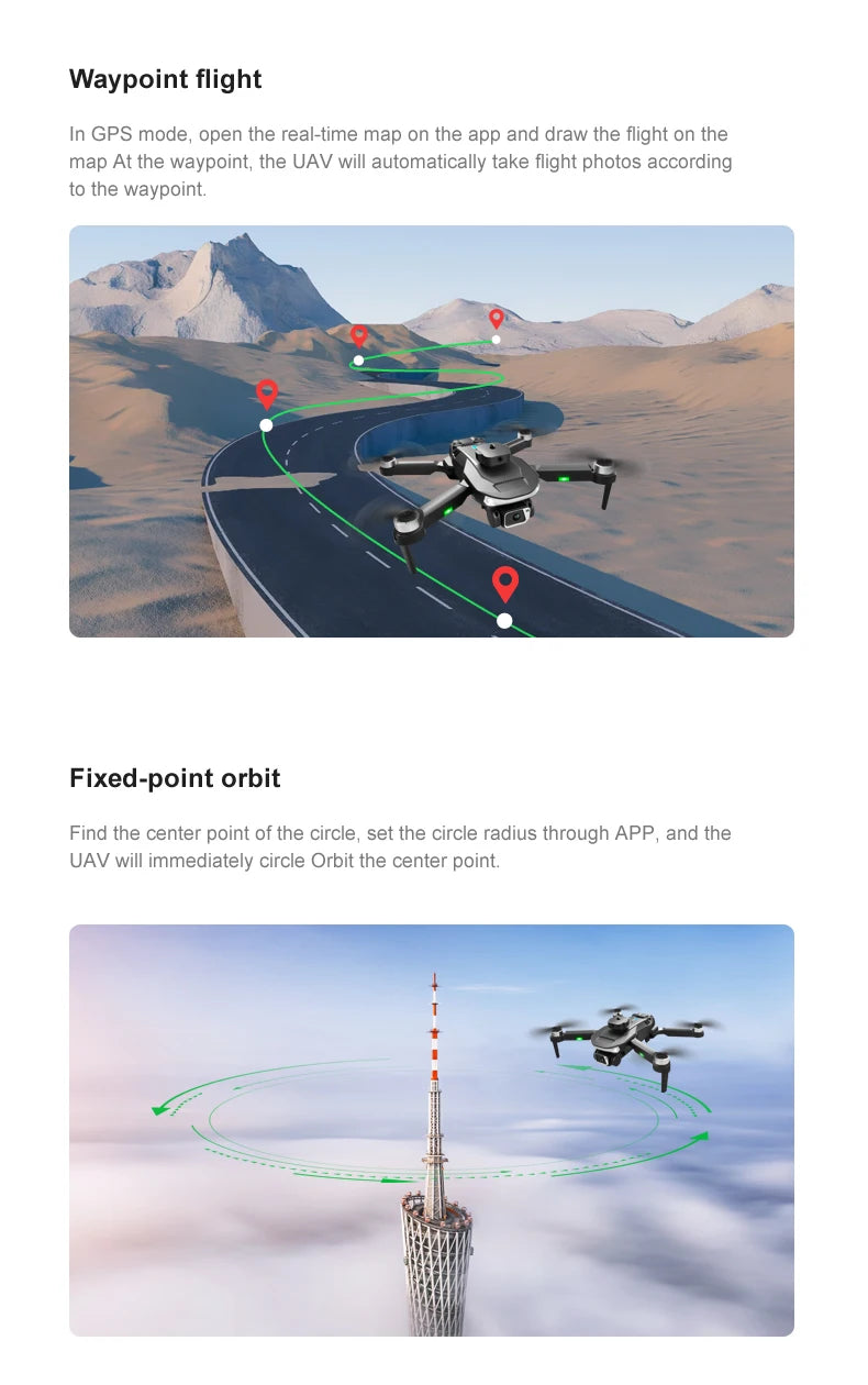 LU20 Drone, waypoint flight in gps mode, open the real-