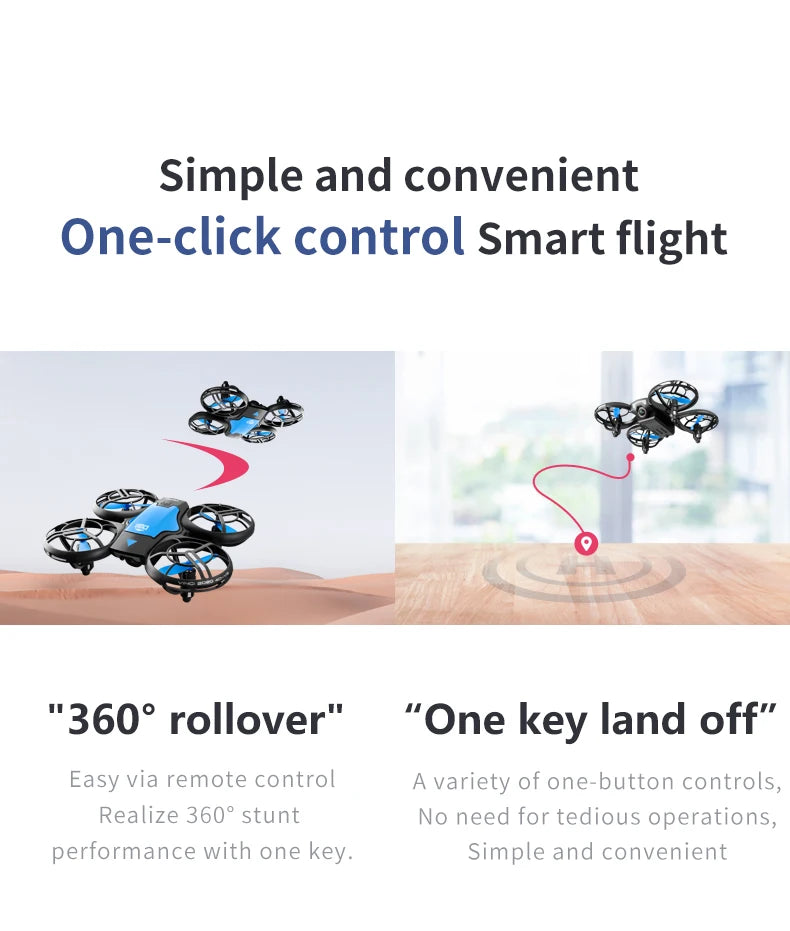 4DRC V8 Mini Drone, simple and convenient one-click control smart flight "3609 rollover