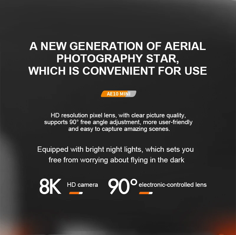 طائرة بدون طيار KBDFA AE10 - طائرة بدون طيار صغيرة بدون فرشاة 6K Fpv HD 4K احترافية بكاميرا مزدوجة طائرات بدون طيار هدية عيد الميلاد GPS كوادكوبتر Rc ألعاب للأولاد 16 KBDFA AE10 Drone, ae1o mini hd resolution pixel lens with