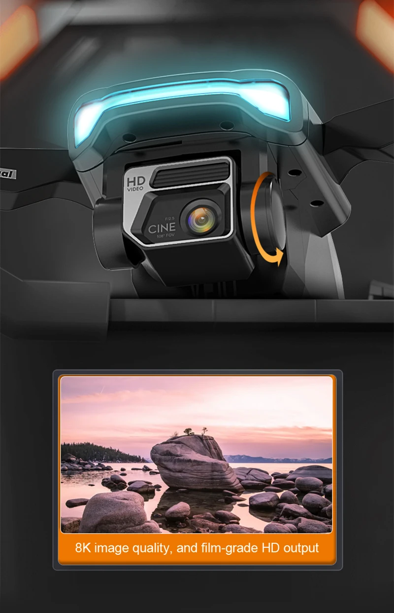 طائرة بدون طيار KBDFA AE10 - طائرة بدون طيار صغيرة بدون فرشاة 6K Fpv HD 4K احترافية بكاميرا مزدوجة طائرات بدون طيار هدية عيد الميلاد GPS كوادكوبتر Rc ألعاب للأولاد 17 KBDFA AE10 Drone, hd 8k image quality, and film-grade h