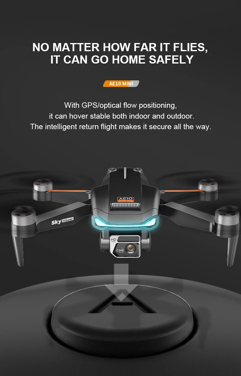 طائرة بدون طيار KBDFA AE10 - طائرة بدون طيار صغيرة بدون فرشاة 6K Fpv HD 4K احترافية بكاميرا مزدوجة طائرات بدون طيار هدية عيد الميلاد GPS كوادكوبتر Rc ألعاب للأولاد 24 KBDFA AE10 Drone