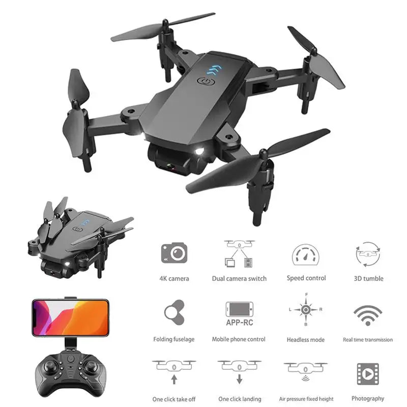 Q12 الطائرة بدون طيار - كاميرا 4K HD واي فاي Fpv ارتفاع ضغط الهواء عقد أسود ورمادي بدون طيار لعبة طائرات بدون طيار RC قابلة للطي 21 Q12 Drone, 4k camera dual camera switch speed control 3d tumble app-r
